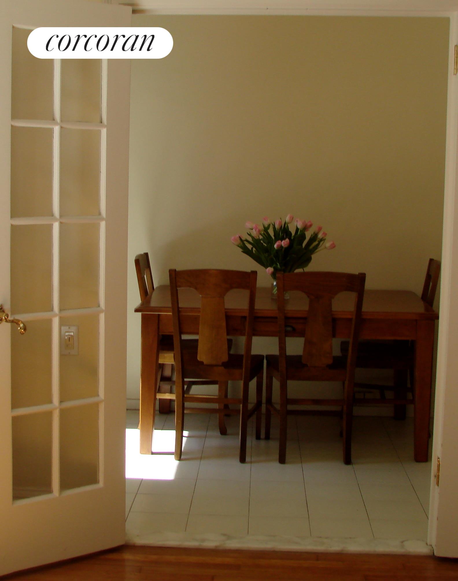 Windowed Dining Area and French Doors