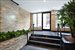 Sunny lobby with waterwall