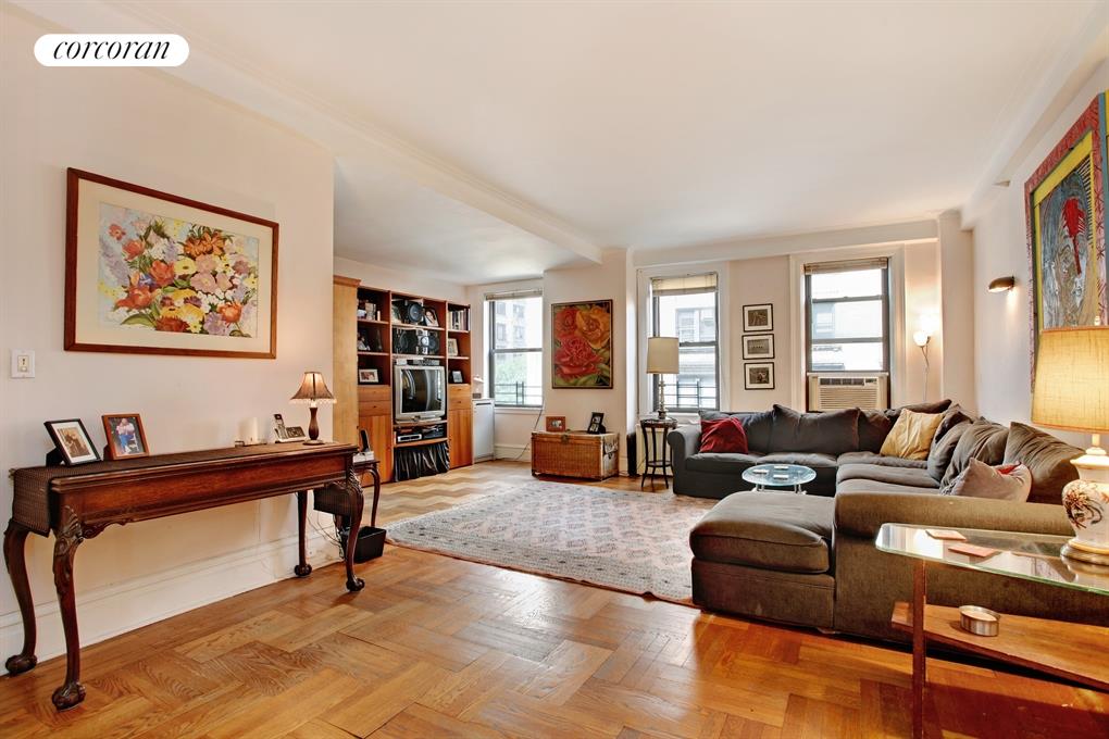 Expansive space with good light and treetop views.