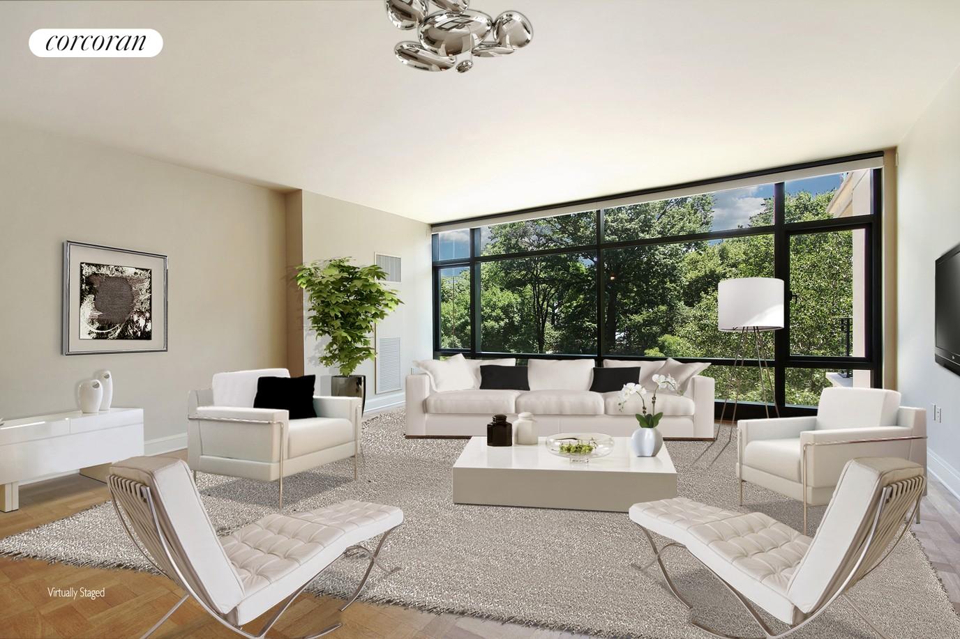 Living Room with Park Views