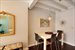 Beamed ceiling dining area seats 6 comfortably