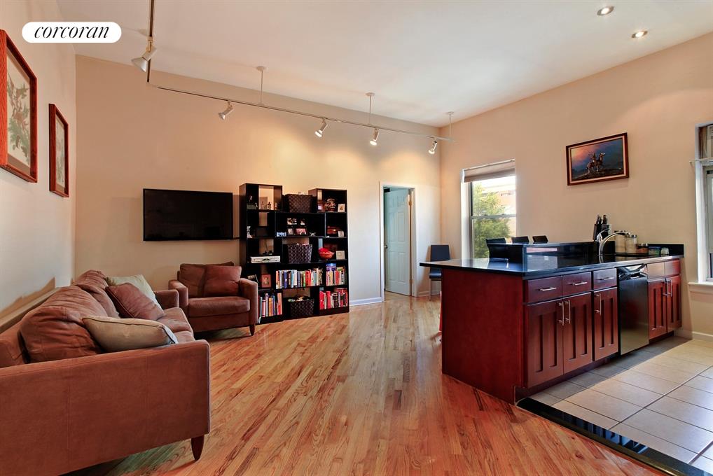 Lofty living area with towering ceilings