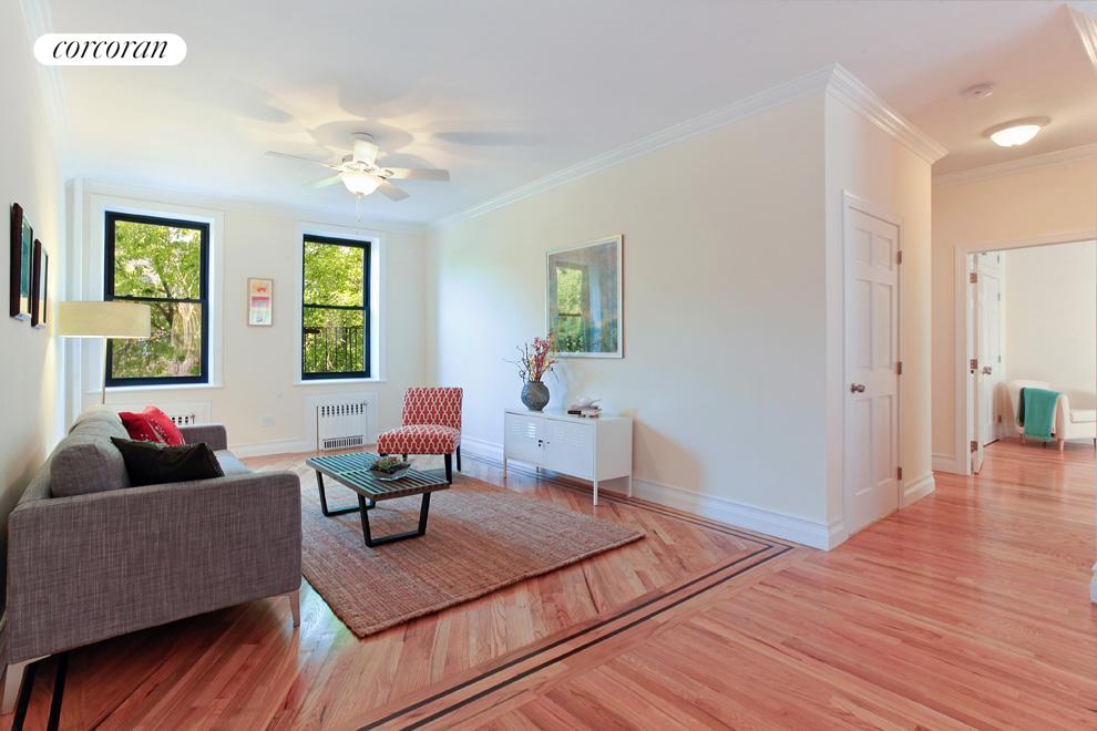 Living Room overlooking pretty Saint Johns Place