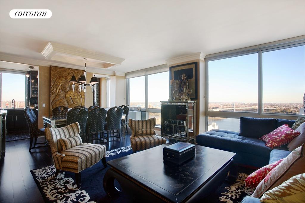 Spacious Living Room with River Views!