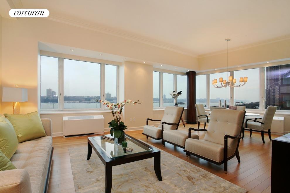 Living Room with North & West River Views
