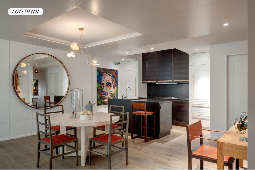 Dining room with custom paneling