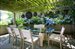 Alfresco dining shielded from the sun