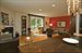 Living room has fireplace