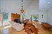 Living room and den with large screen TV