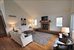 Beautiful living room with high ceilings and fireplace